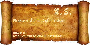 Mogyorós Sándor névjegykártya