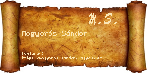 Mogyorós Sándor névjegykártya