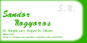 sandor mogyoros business card