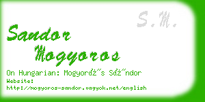 sandor mogyoros business card